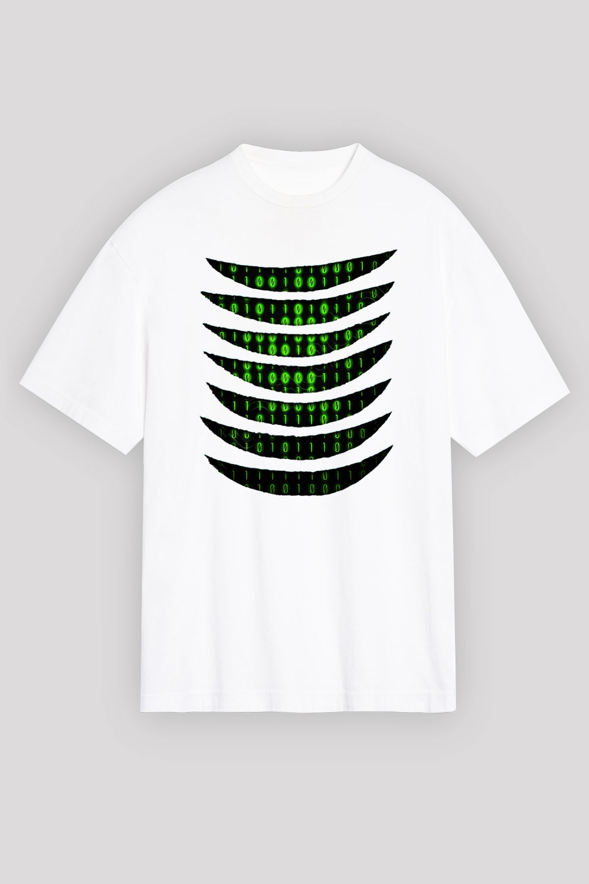 The Matrix Beyaz Unisex Oversize Tişört T-Shirt