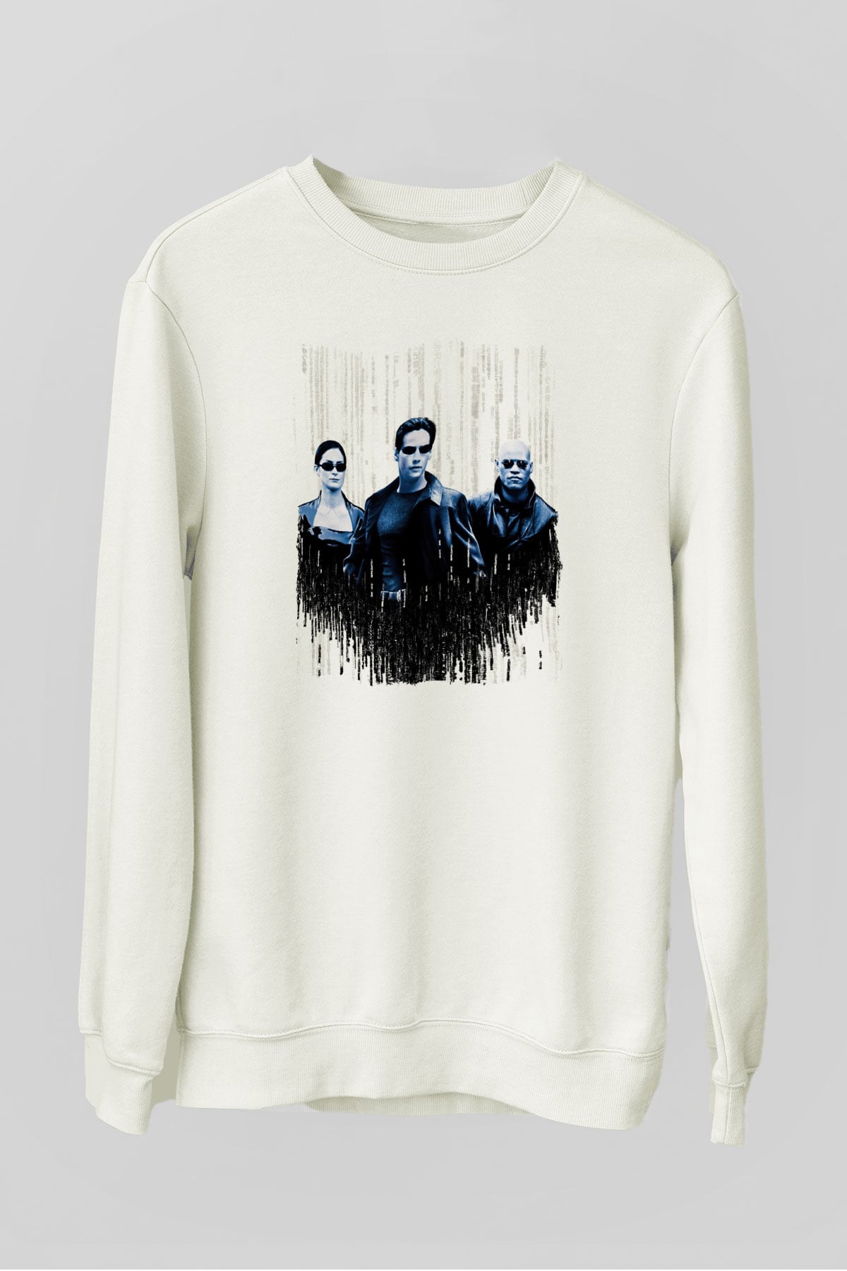 The Matrix Beyaz Unisex Sweatshirt