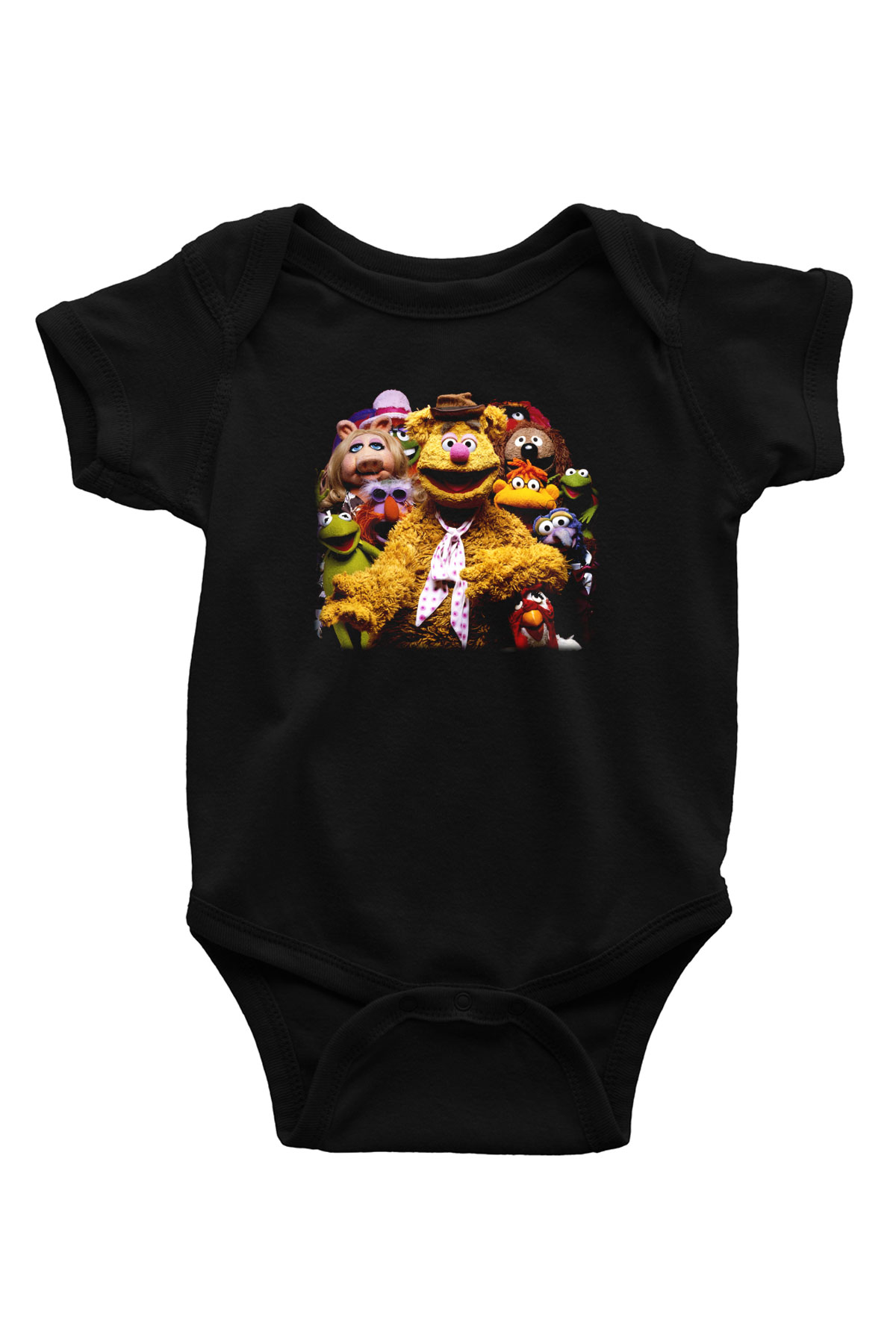 The Muppets Baskılı Siyah Bebek Body - Zıbın
