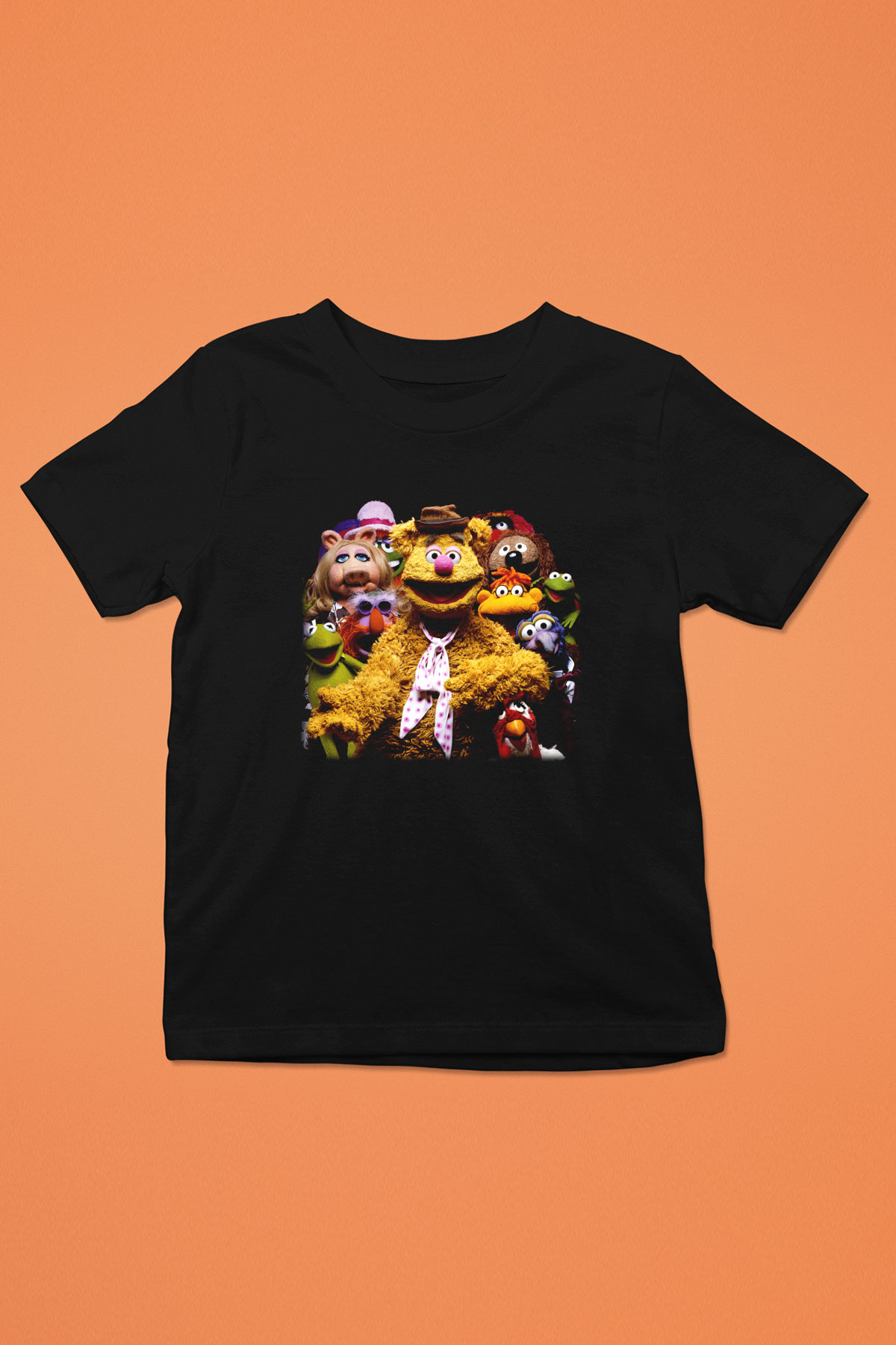 The Muppets Baskılı Siyah Unisex Çocuk Tişört