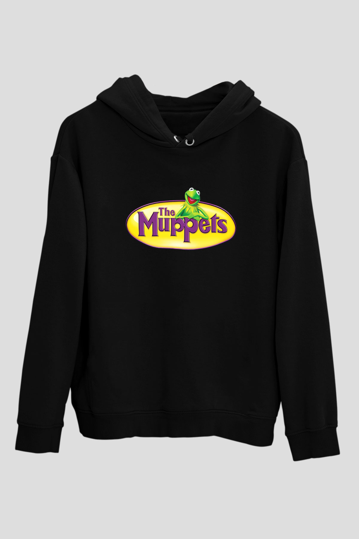 The Muppets Siyah Unisex Kapüşonlu Sweatshirt
