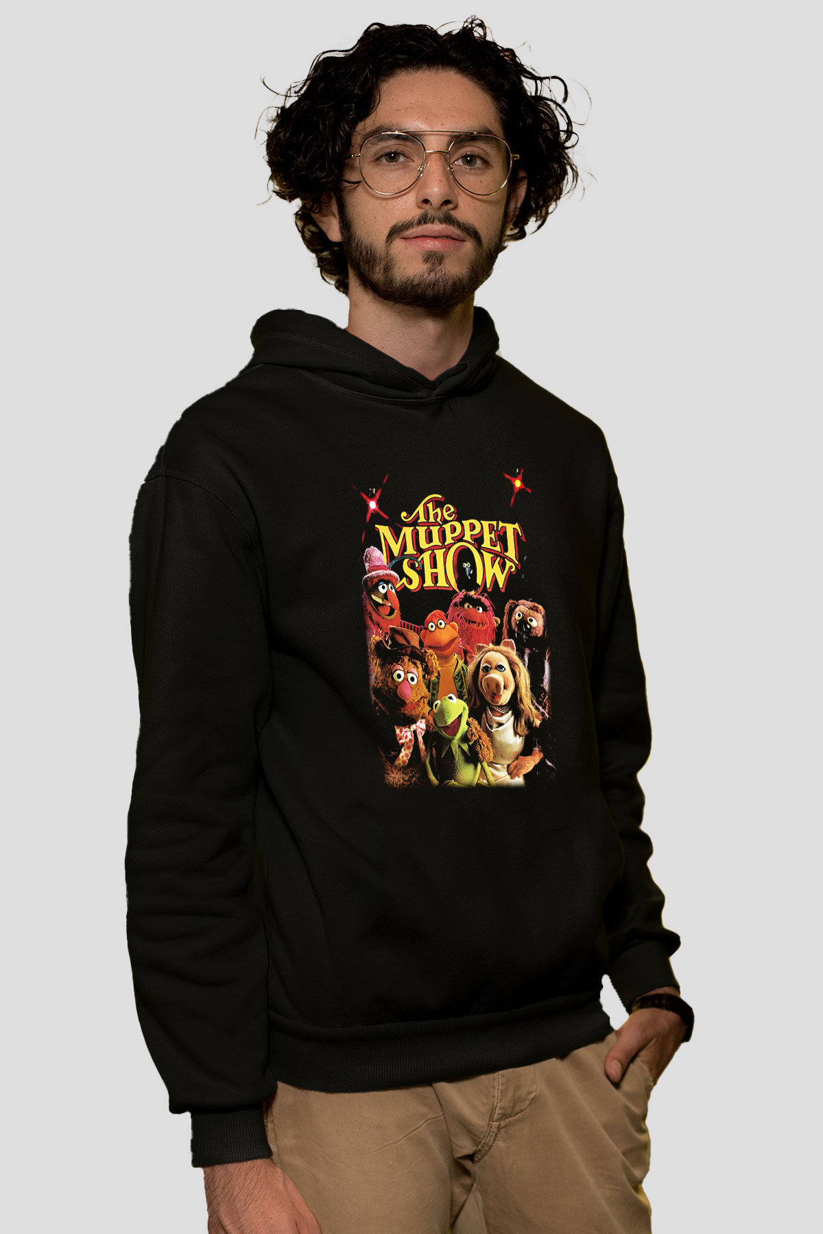 The Muppets Siyah Unisex Kapüşonlu Sweatshirt