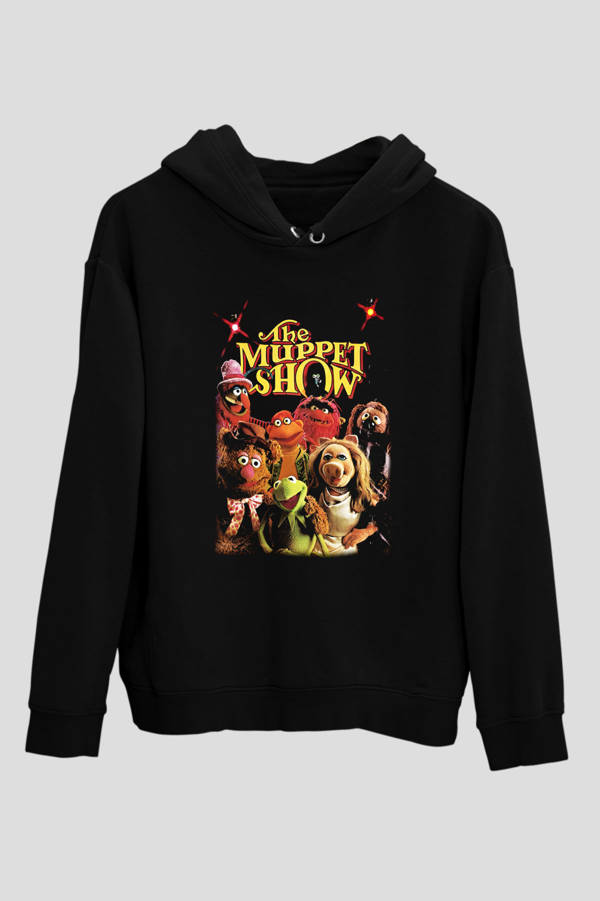 The Muppets Siyah Unisex Kapüşonlu Sweatshirt