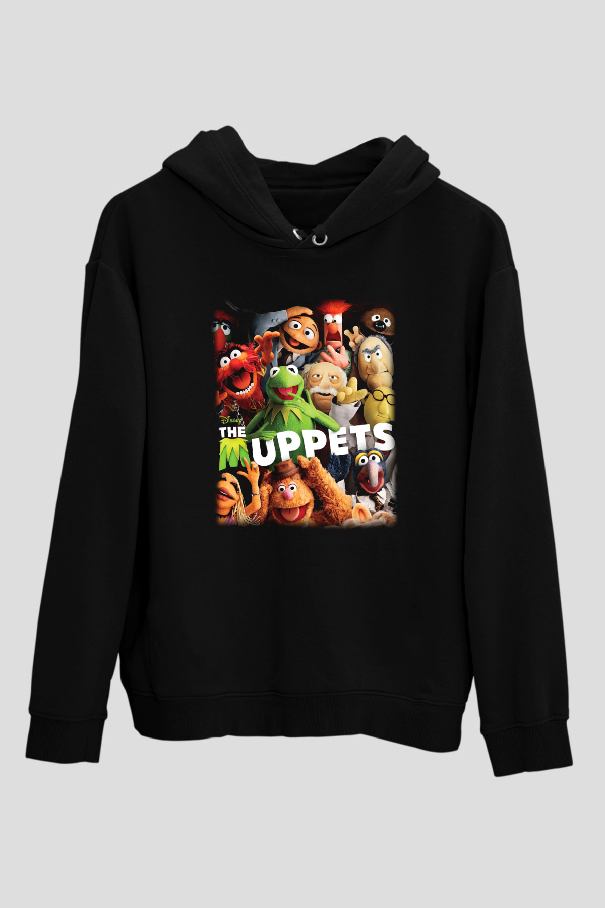 The Muppets Siyah Unisex Kapüşonlu Sweatshirt