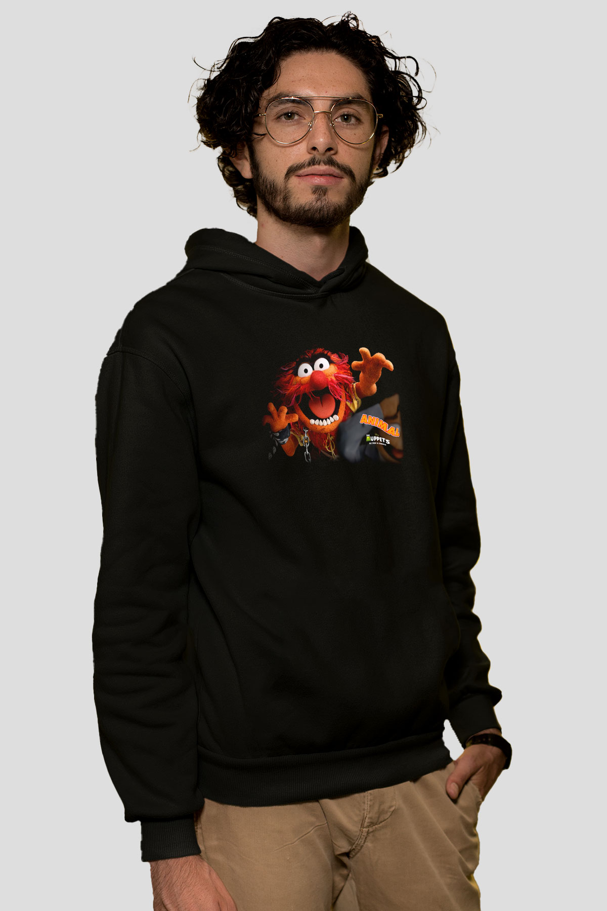 The Muppets Siyah Unisex Kapüşonlu Sweatshirt