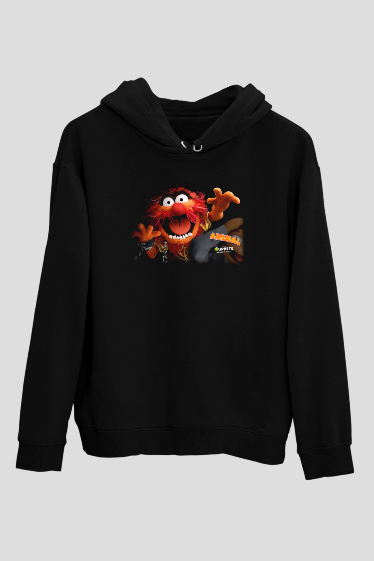 The Muppets Siyah Unisex Kapüşonlu Sweatshirt