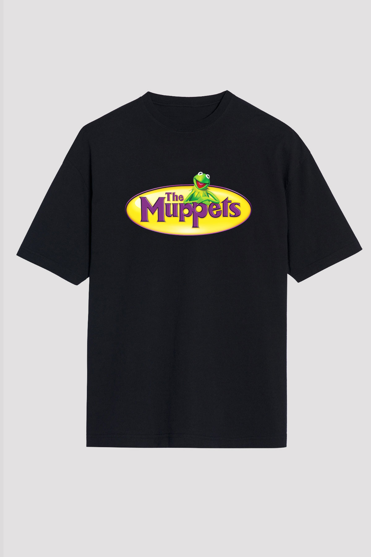 The Muppets Siyah Unisex Oversize Tişört