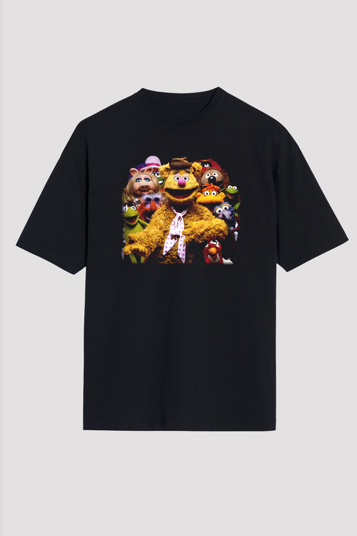 The Muppets Siyah Unisex Oversize Tişört