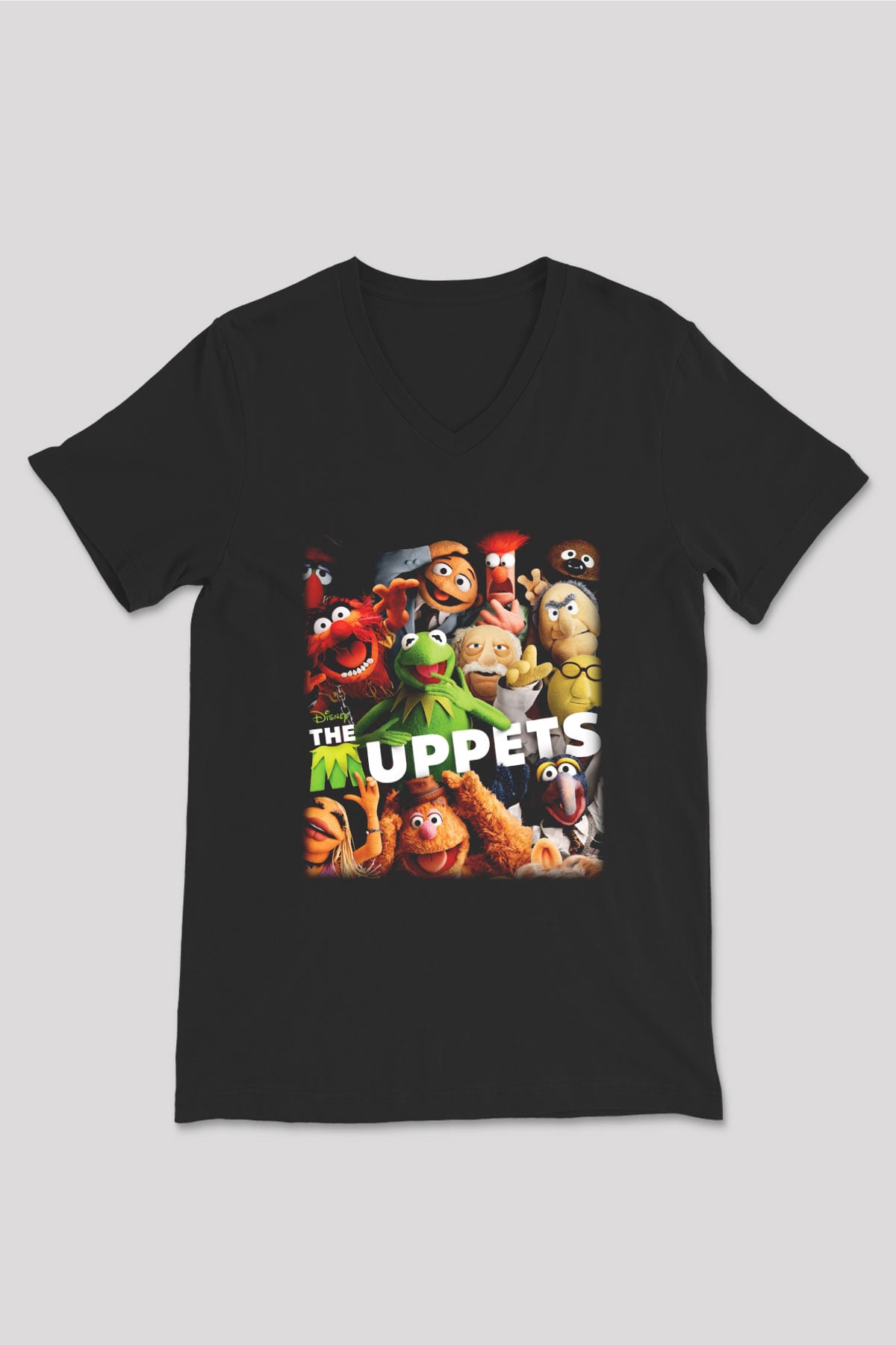 The Muppets Siyah Unisex V Yaka Tişört