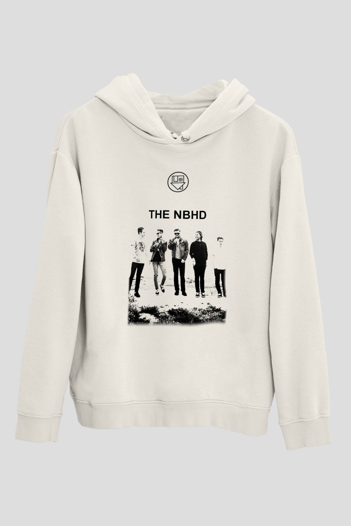 The Neighbourhood Beyaz Unisex Kapşonlu Sweatshirt
