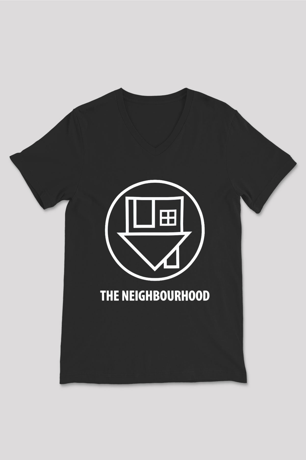 The Neighbourhood Siyah Unisex V Yaka Tişört T-Shirt