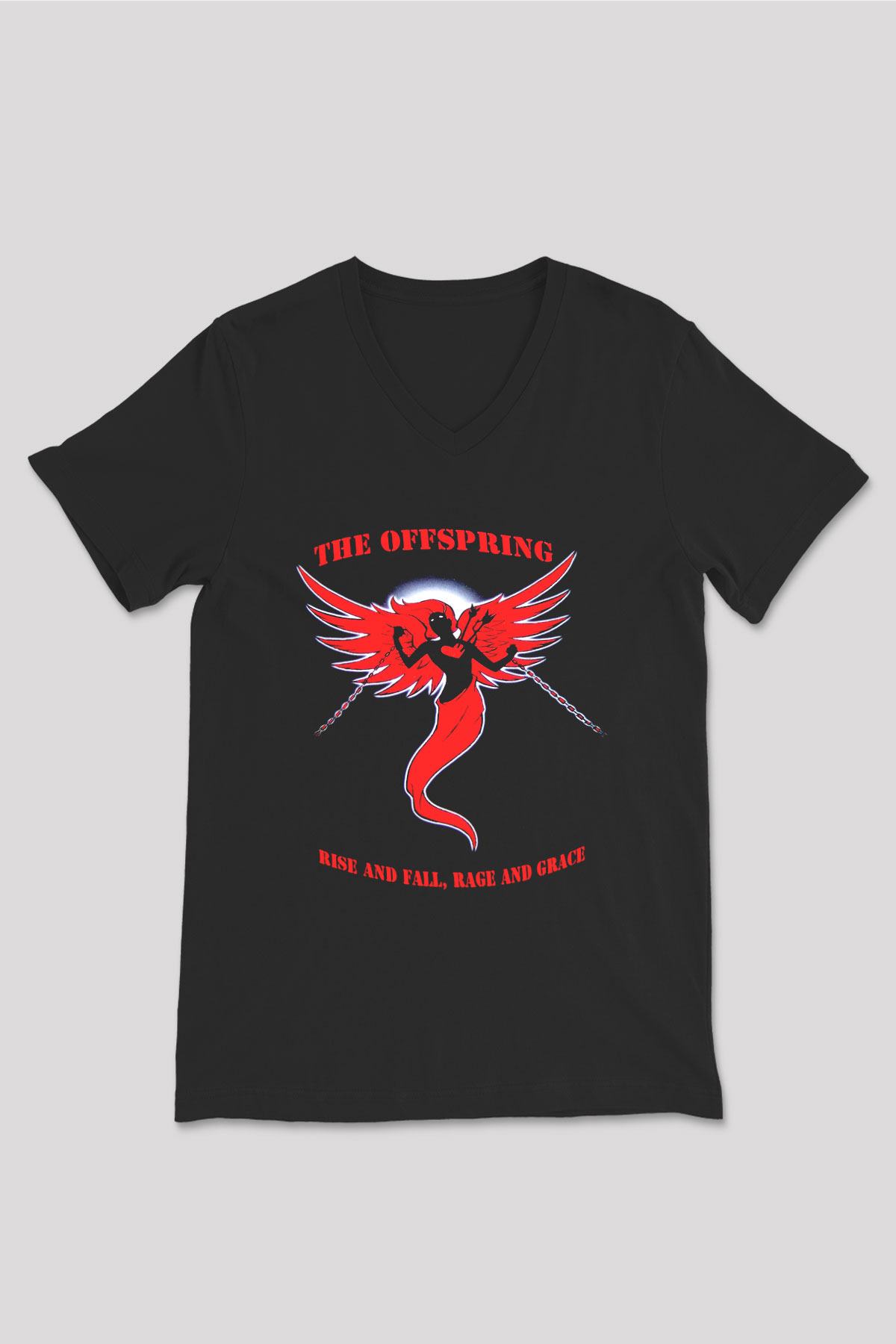 The Offspring Siyah Unisex V Yaka Tişört T-Shirt