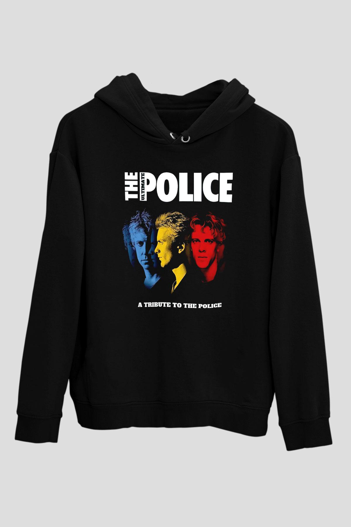 The Police Siyah Unisex Kapüşonlu Sweatshirt