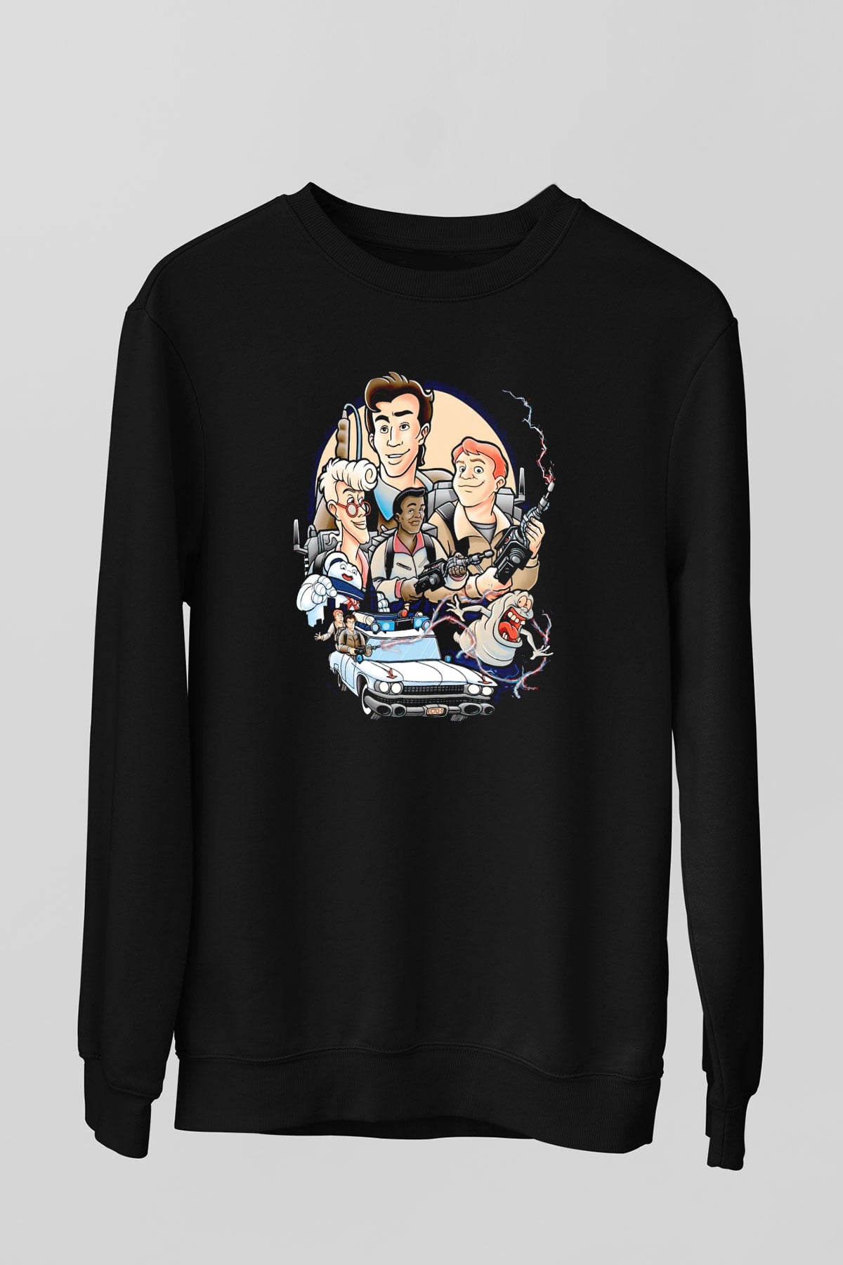 The Real Ghostbusters Hayalet Avcıları Siyah Unisex  Sweatshirt