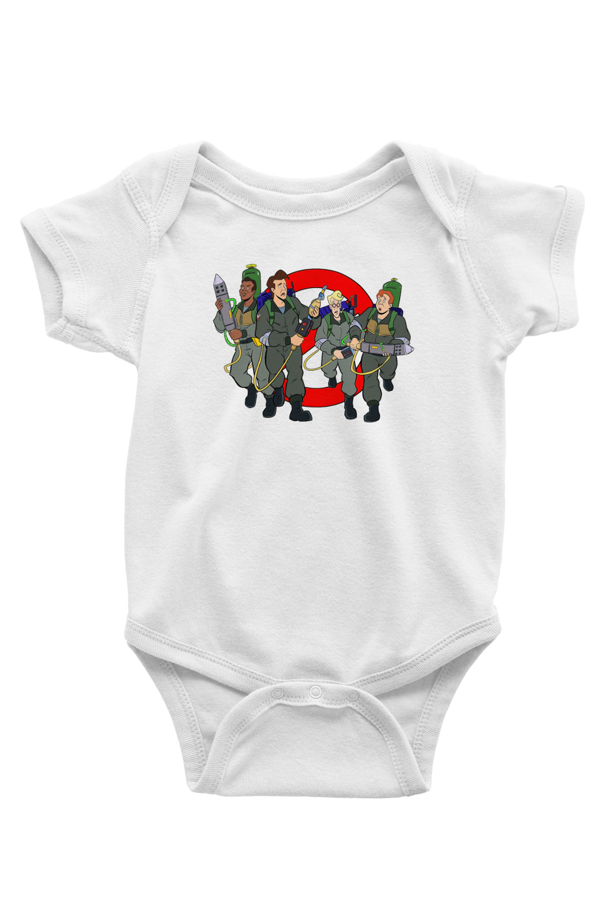 The Real Ghostbusters Hayalet Avcıları Baskılı Beyaz Unisex Bebek Body - Zıbın