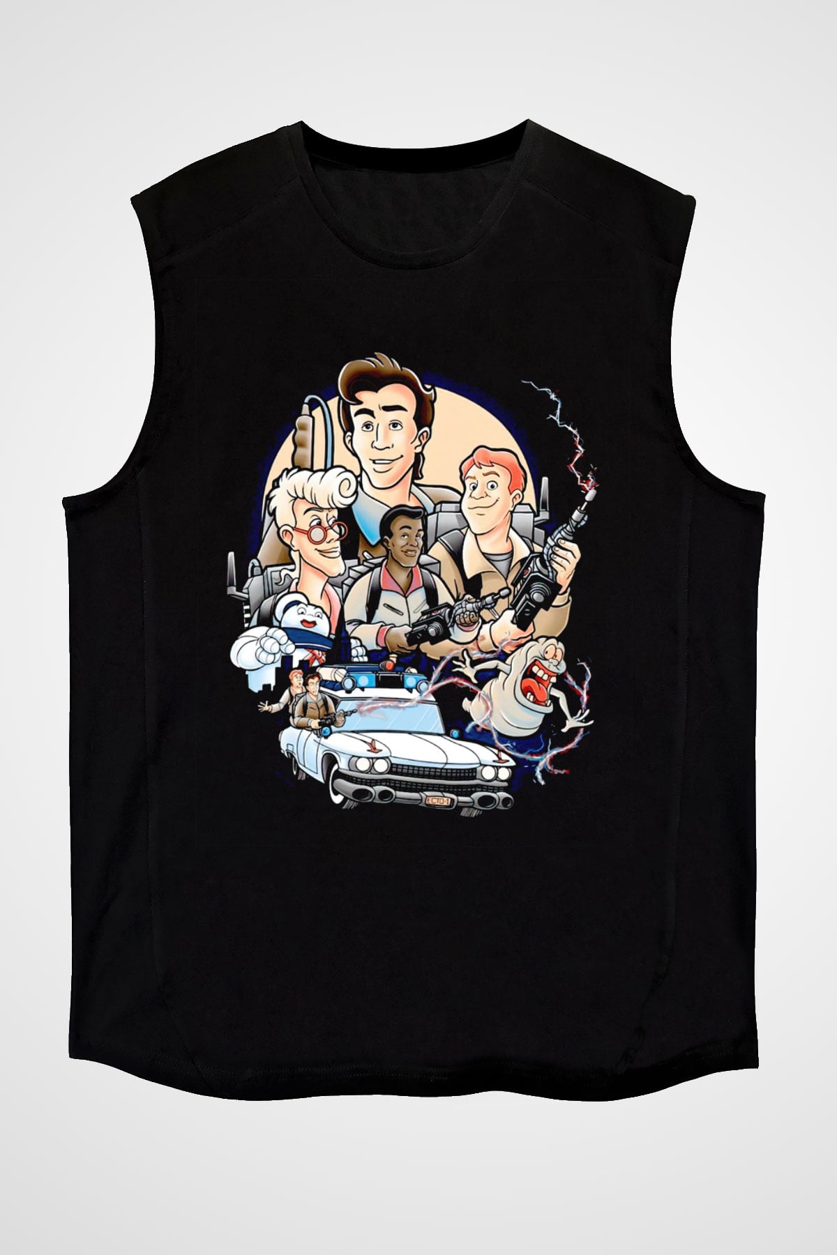 The Real Ghostbusters Hayalet Avcıları Siyah Unisex  Kolsuz Tişört
