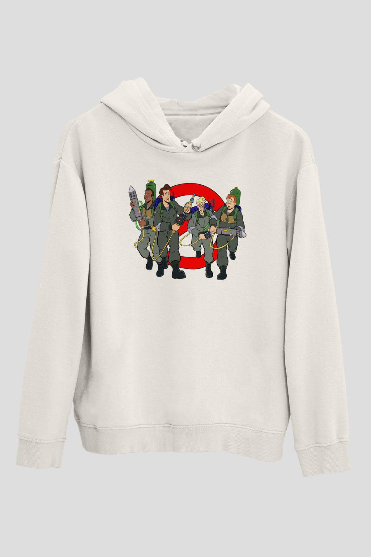 The Real Ghostbusters Hayalet Avcıları Beyaz Unisex Kapşonlu Sweatshirt