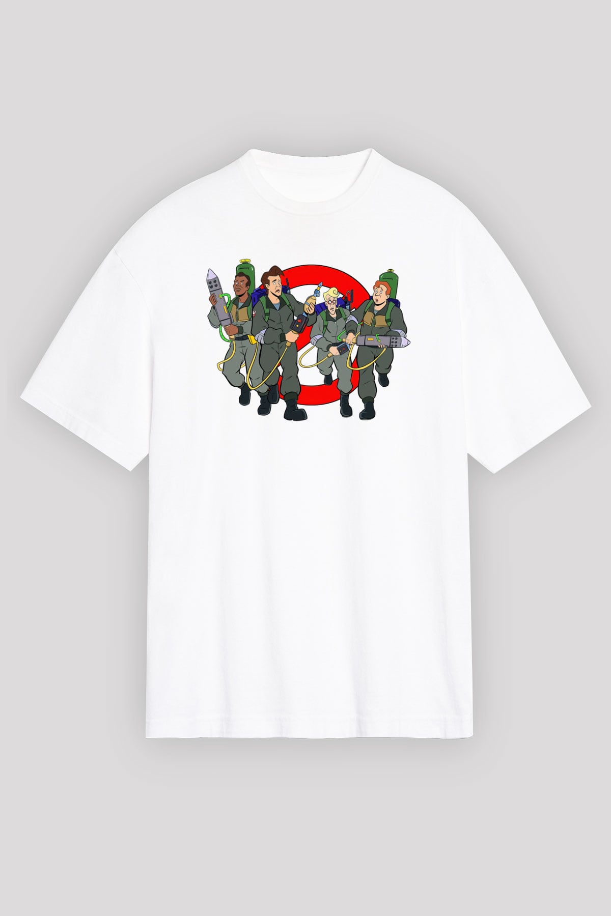 The Real Ghostbusters Hayalet Avcıları Beyaz Unisex Oversize Tişört