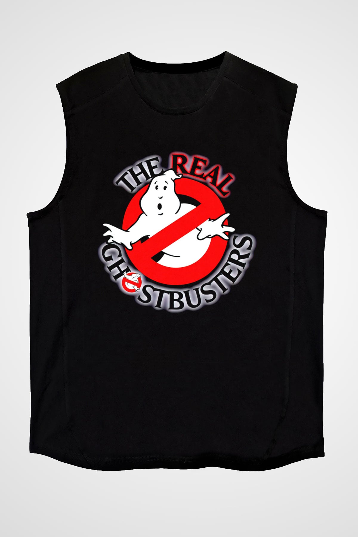 The Real Ghostbusters Hayalet Avcıları Siyah Unisex  Kolsuz Tişört