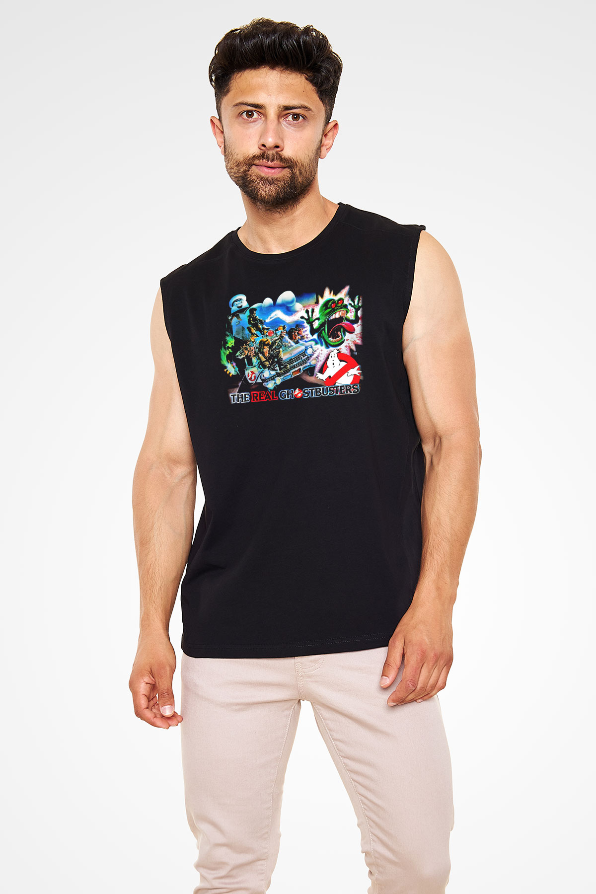 The Real Ghostbusters Hayalet Avcıları Siyah Unisex Kolsuz Tişört