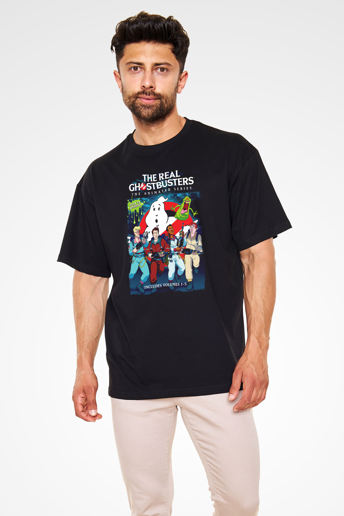 The Real Ghostbusters Hayalet Avcıları Siyah Oversize Tişört