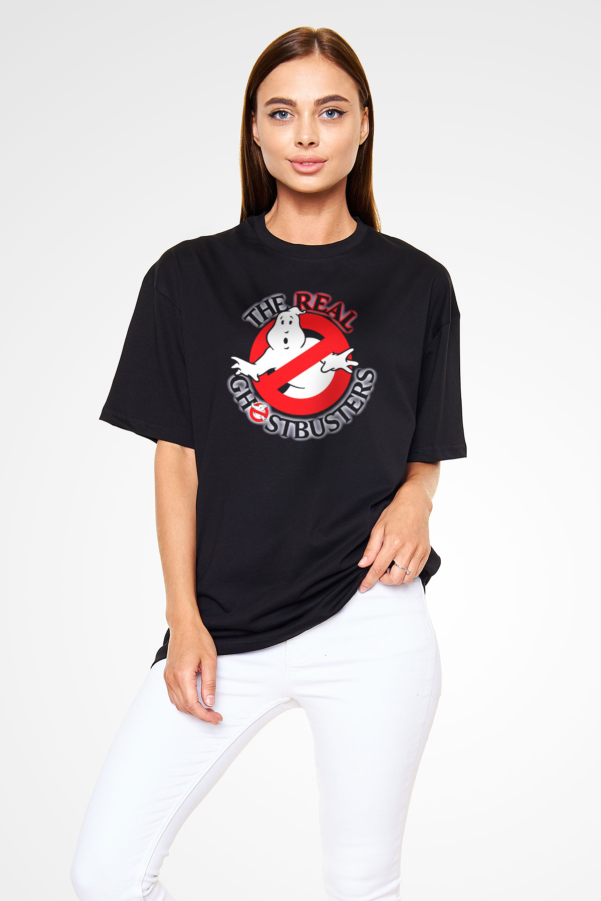 The Real Ghostbusters Hayalet Avcıları Siyah Oversize Tişört