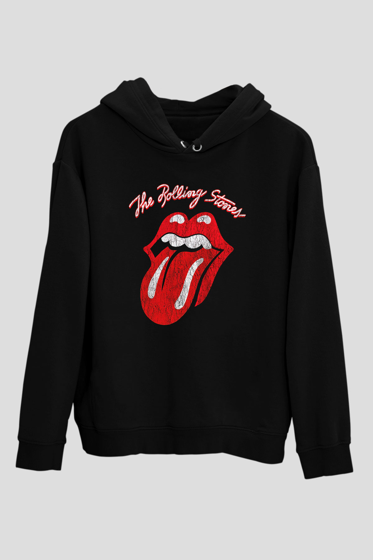 The Rolling Stones Logo Siyah Unisex Hoodie