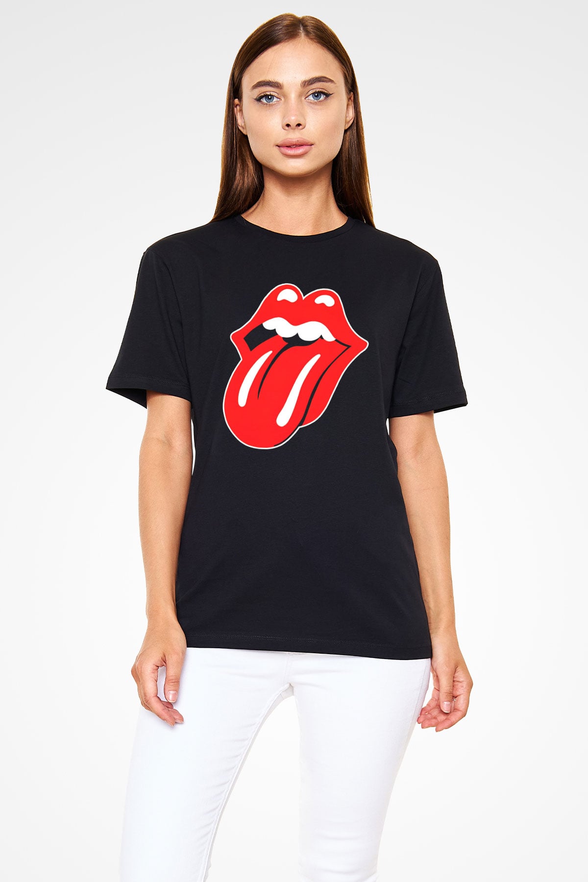 The Rolling Stones Logo Siyah Unisex Tişört T-Shirt - TişörtFabrikası