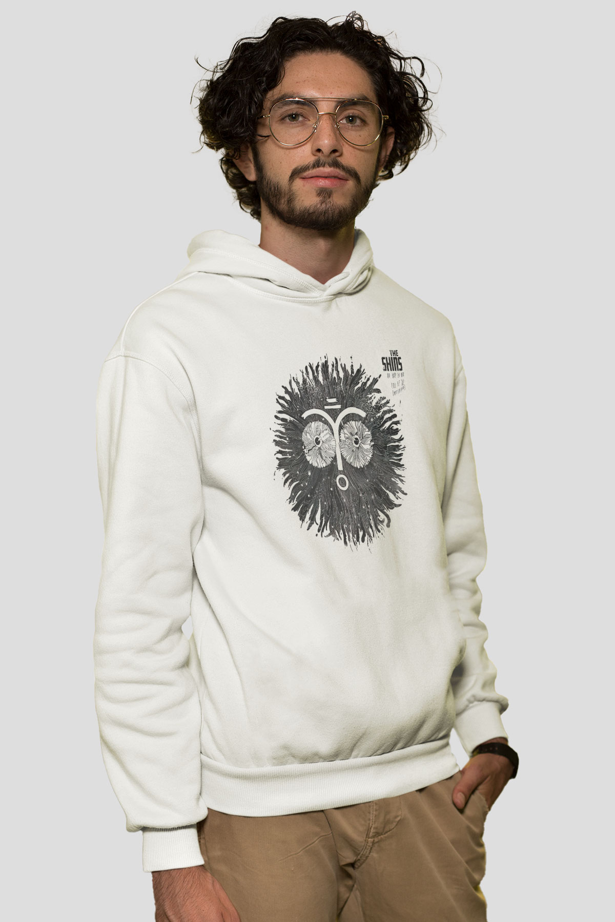 The Shins Beyaz Unisex Kapşonlu Sweatshirt