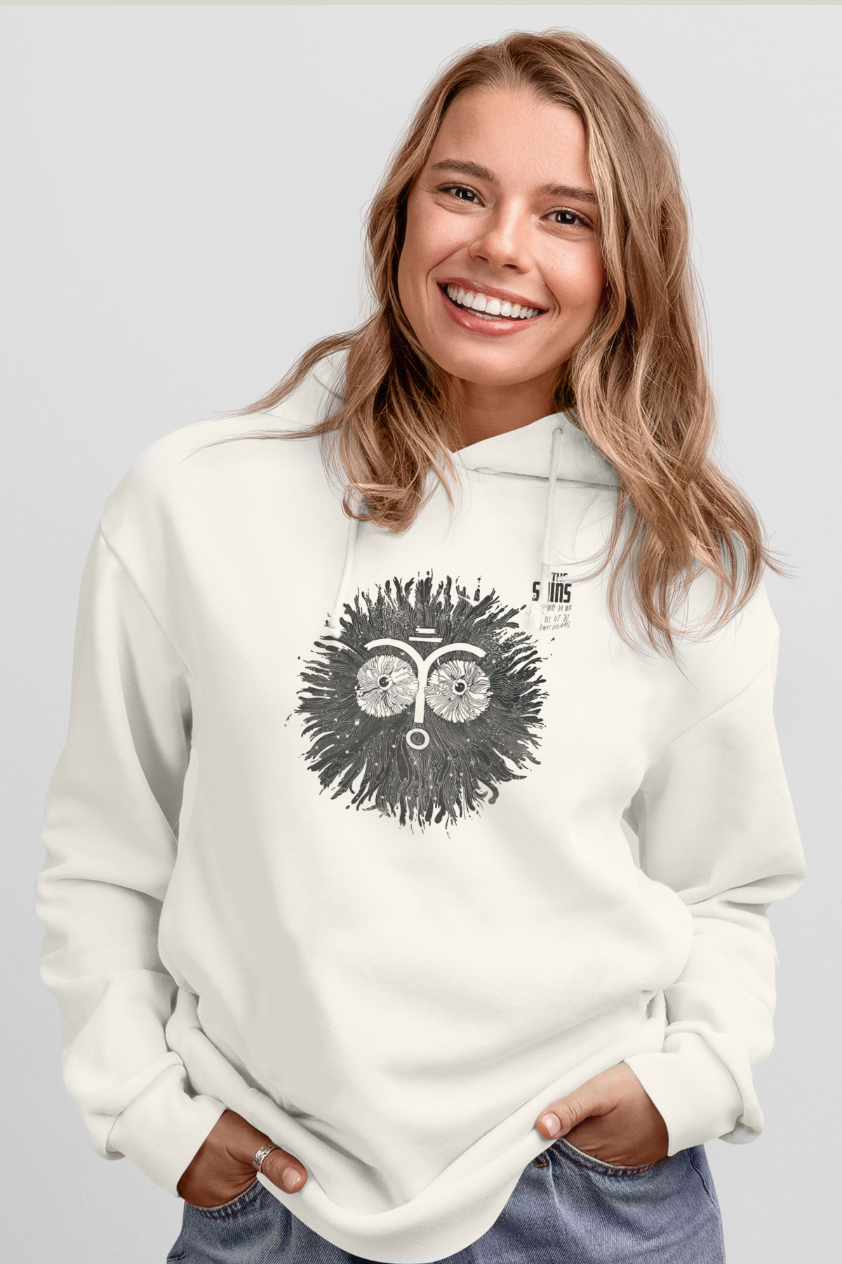 The Shins Beyaz Unisex Kapşonlu Sweatshirt