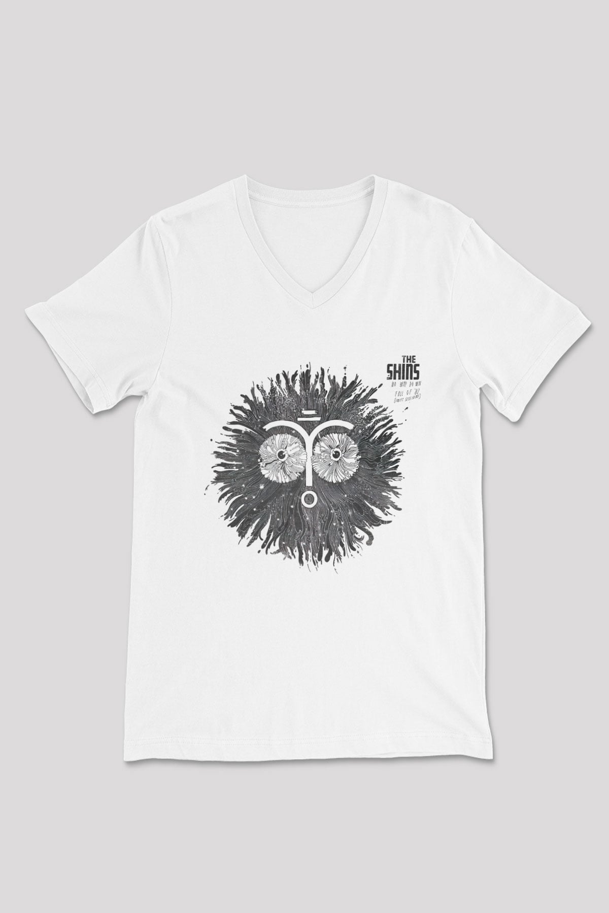 The Shins Beyaz Unisex V Yaka Tişört T-Shirt