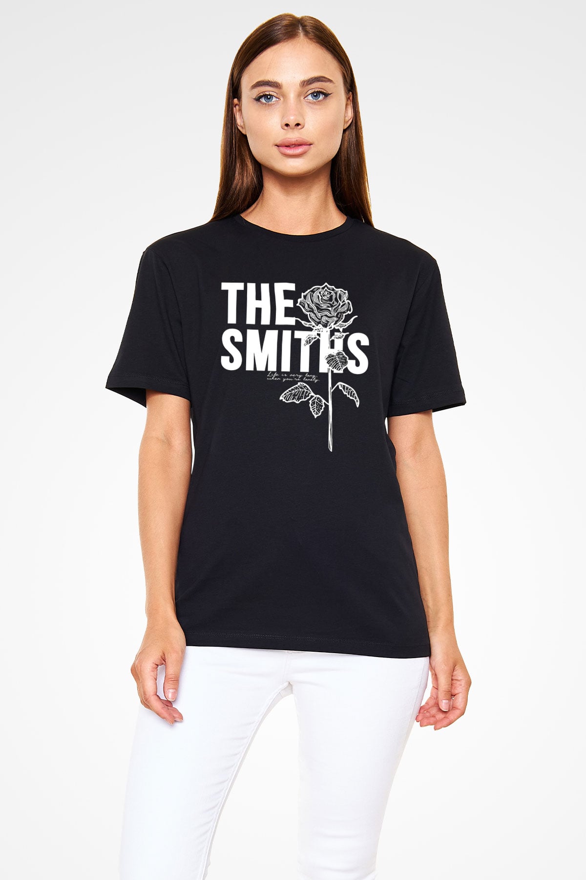 The Smiths Baskılı Unisex Siyah Tişört - Tshirt