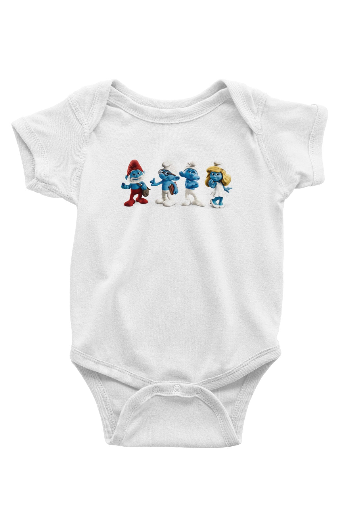 The Smurfs Şirinler Beyaz Bebek Body - Zıbın