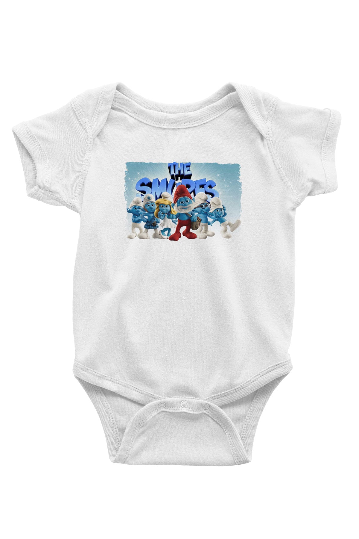 The Smurfs Şirinler Beyaz Bebek Body - Zıbın