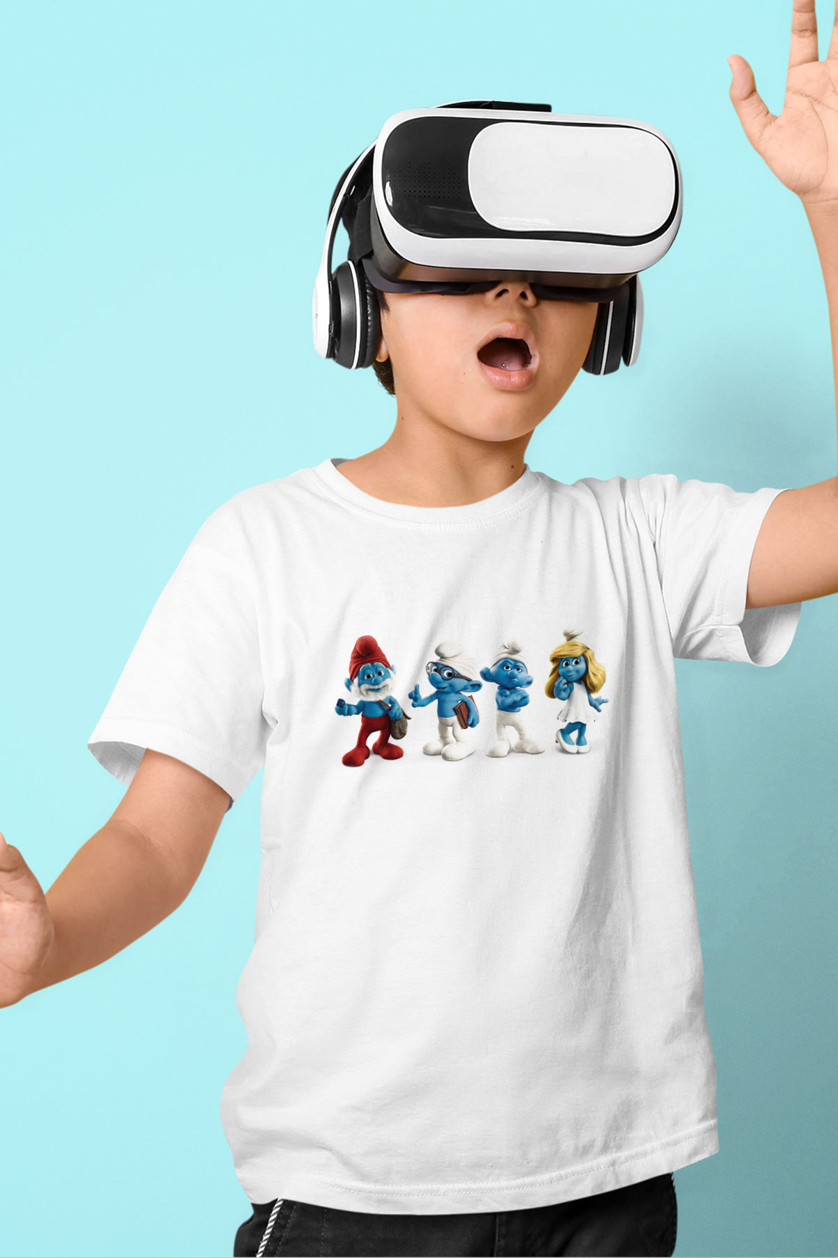 The Smurfs Şirinler Beyaz Unisex  Çocuk Tişört
