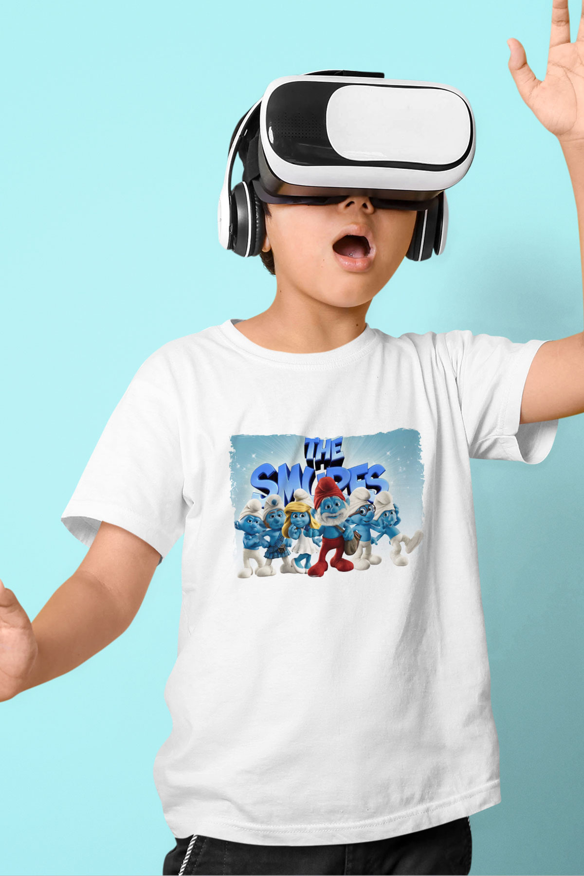 The Smurfs Şirinler Beyaz Unisex  Çocuk Tişört