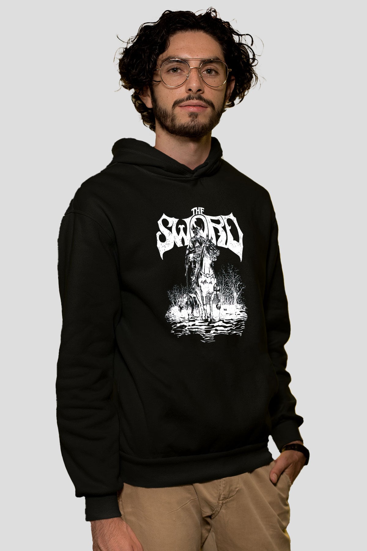 The Sword Siyah Unisex Kapşonlu Sweatshirt