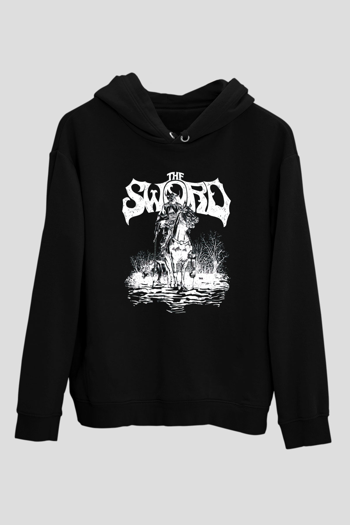 The Sword Siyah Unisex Kapşonlu Sweatshirt