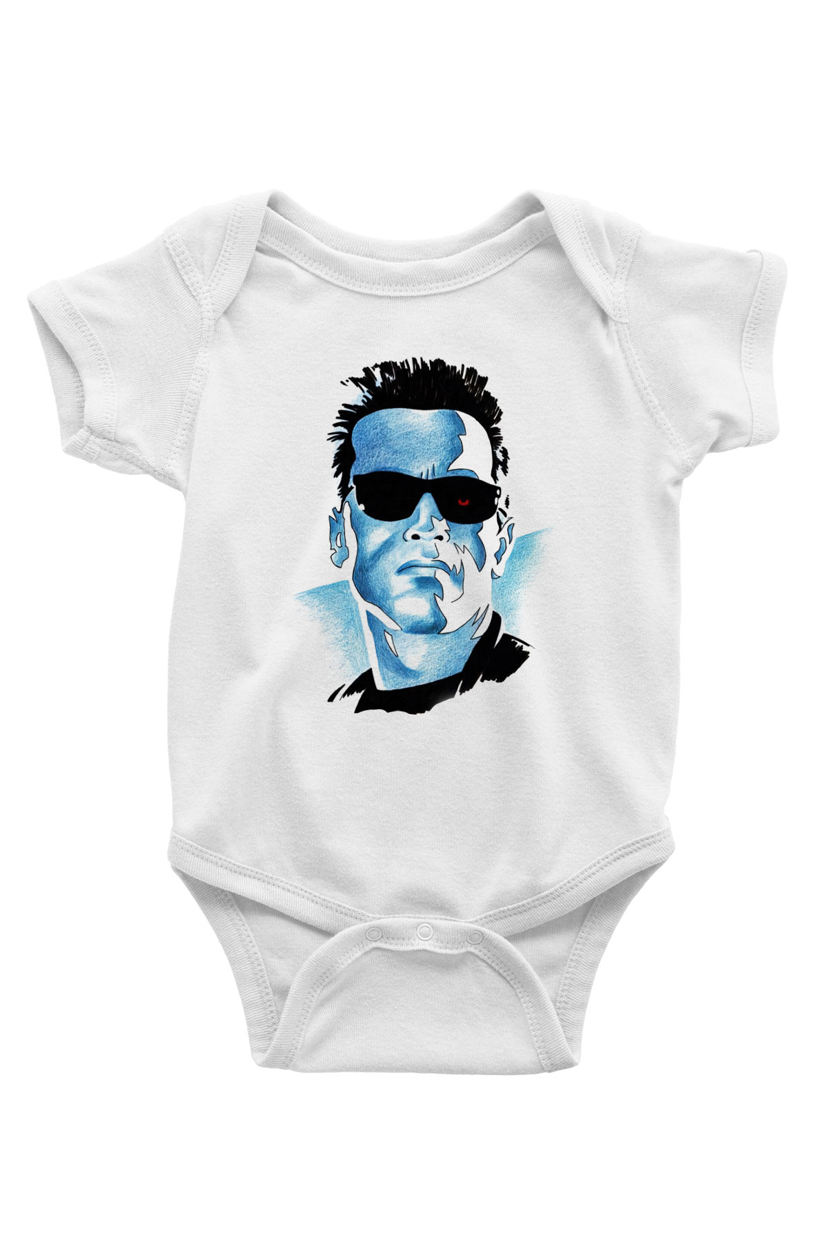 The Terminator Baskılı Beyaz Unisex Bebek Body - Zıbın