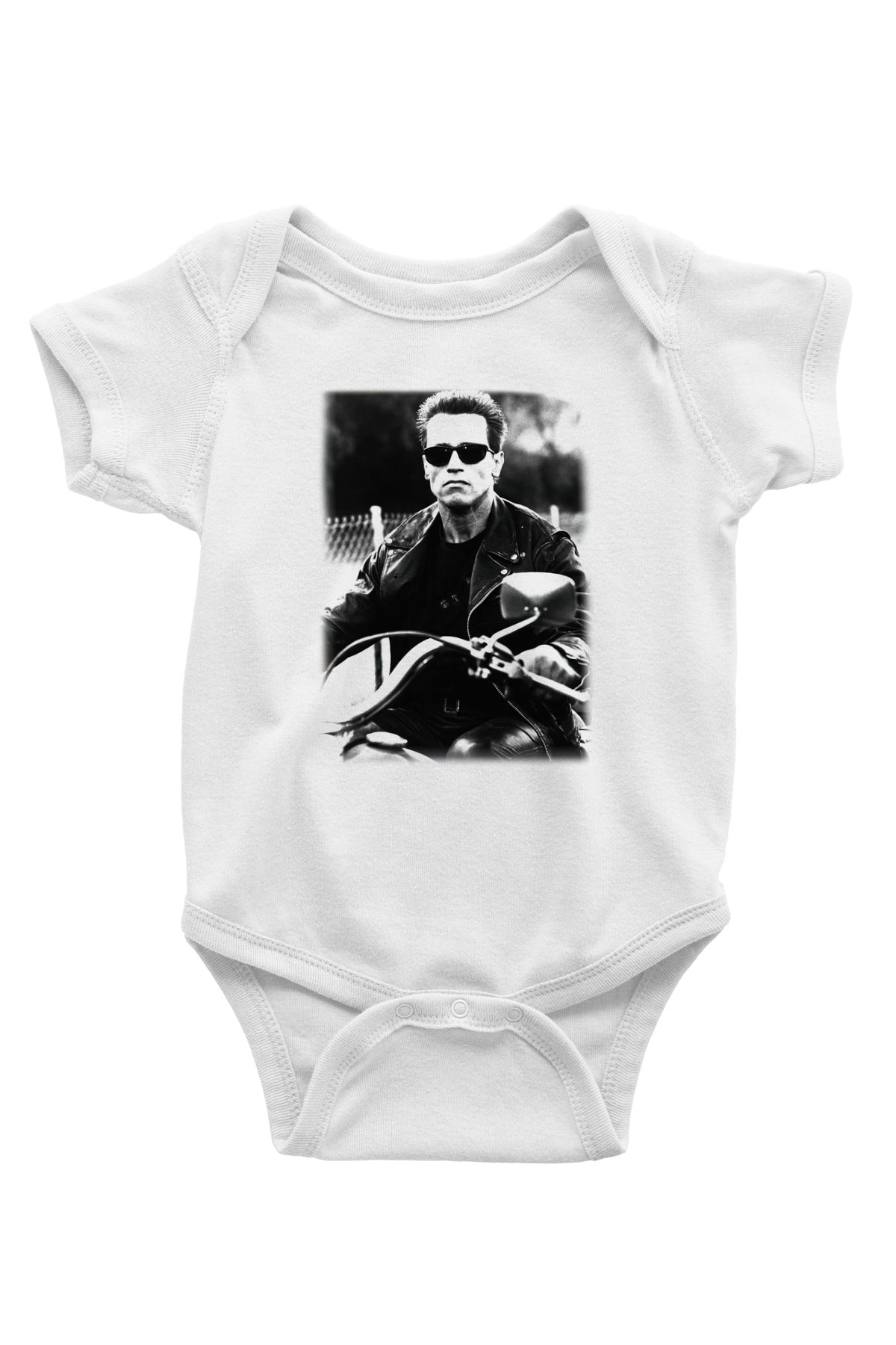 The Terminator Baskılı Beyaz Unisex Bebek Body - Zıbın