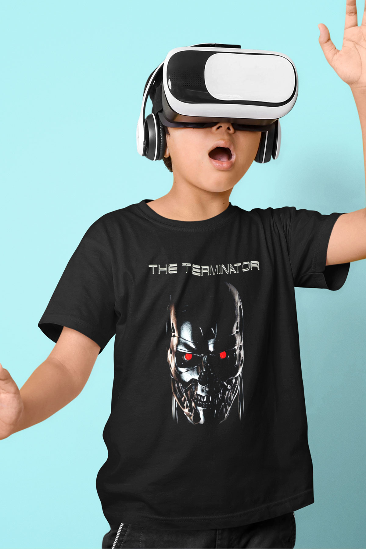The Terminator Baskılı Siyah Unisex Çocuk Tişört