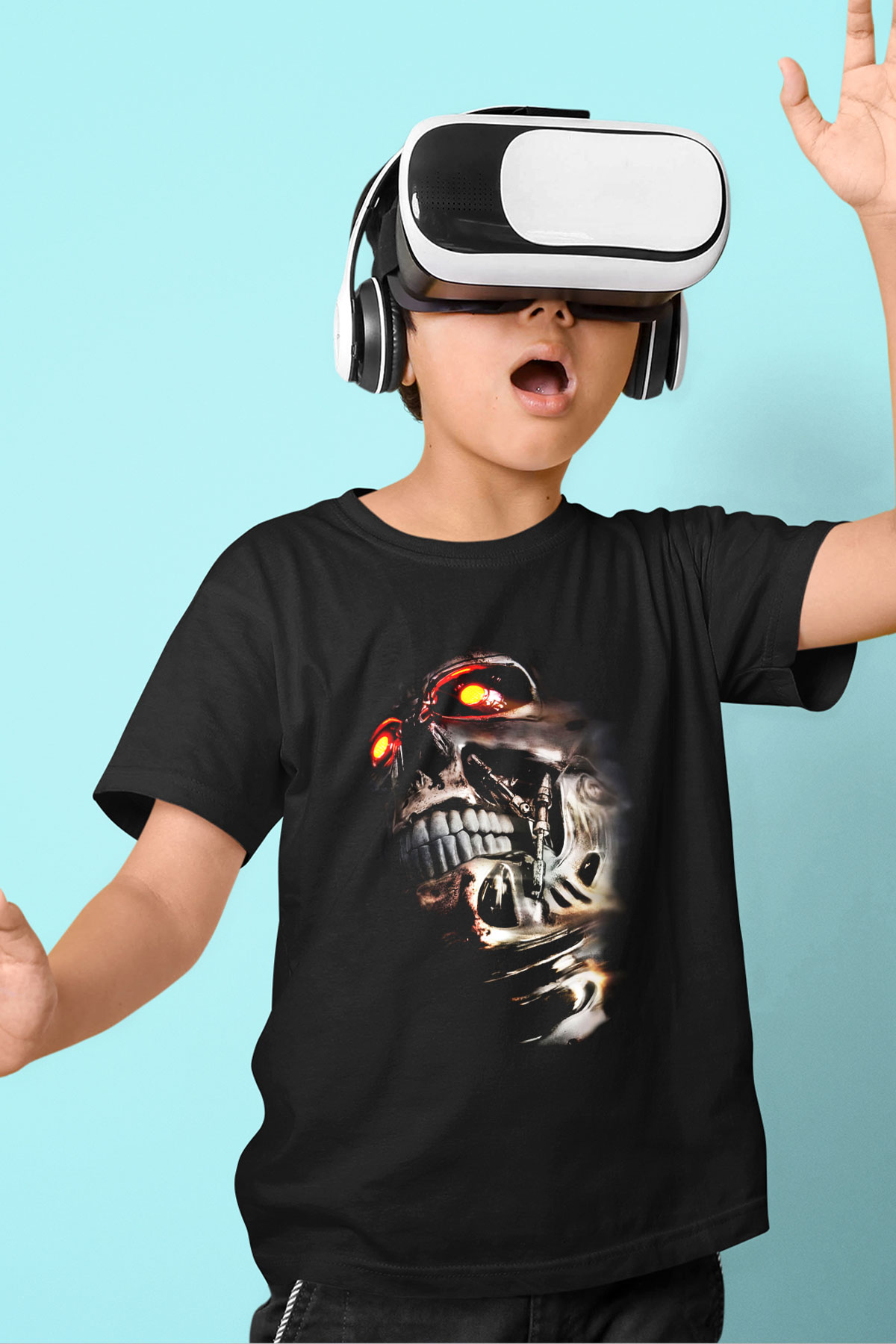 The Terminator Baskılı Siyah Unisex Çocuk Tişört