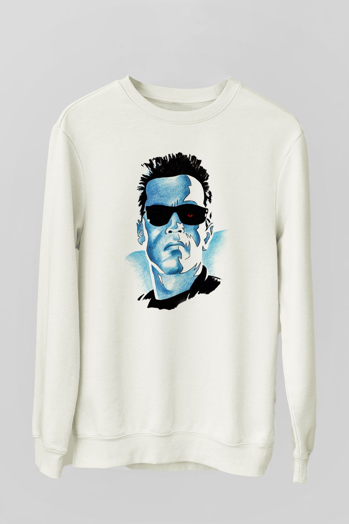 The Terminator Beyaz Unisex Sweatshirt
