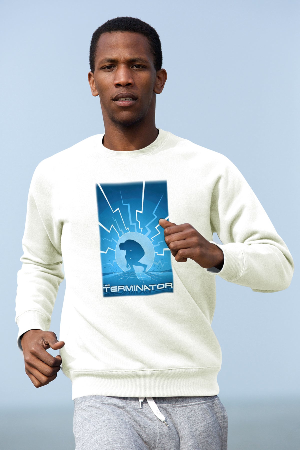 The Terminator Beyaz Unisex Sweatshirt