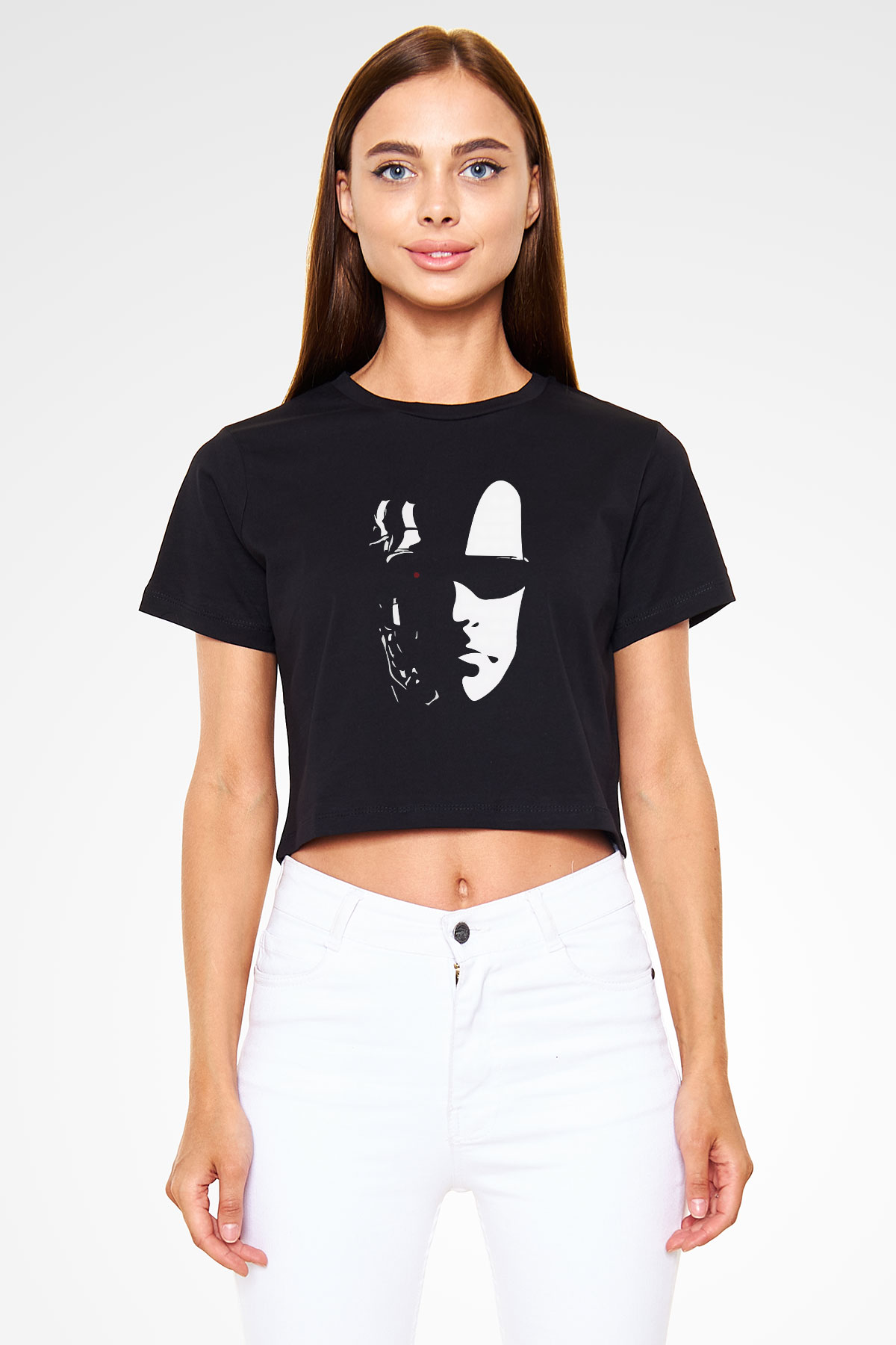 The Terminator Siyah Crop Top Tişört