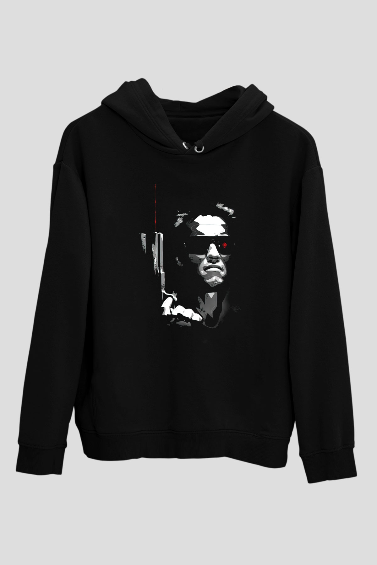 The Terminator Siyah Unisex Kapşonlu Sweatshirt