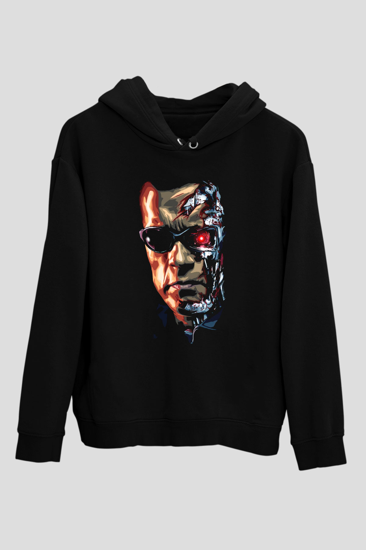 The Terminator Siyah Unisex Kapşonlu Sweatshirt