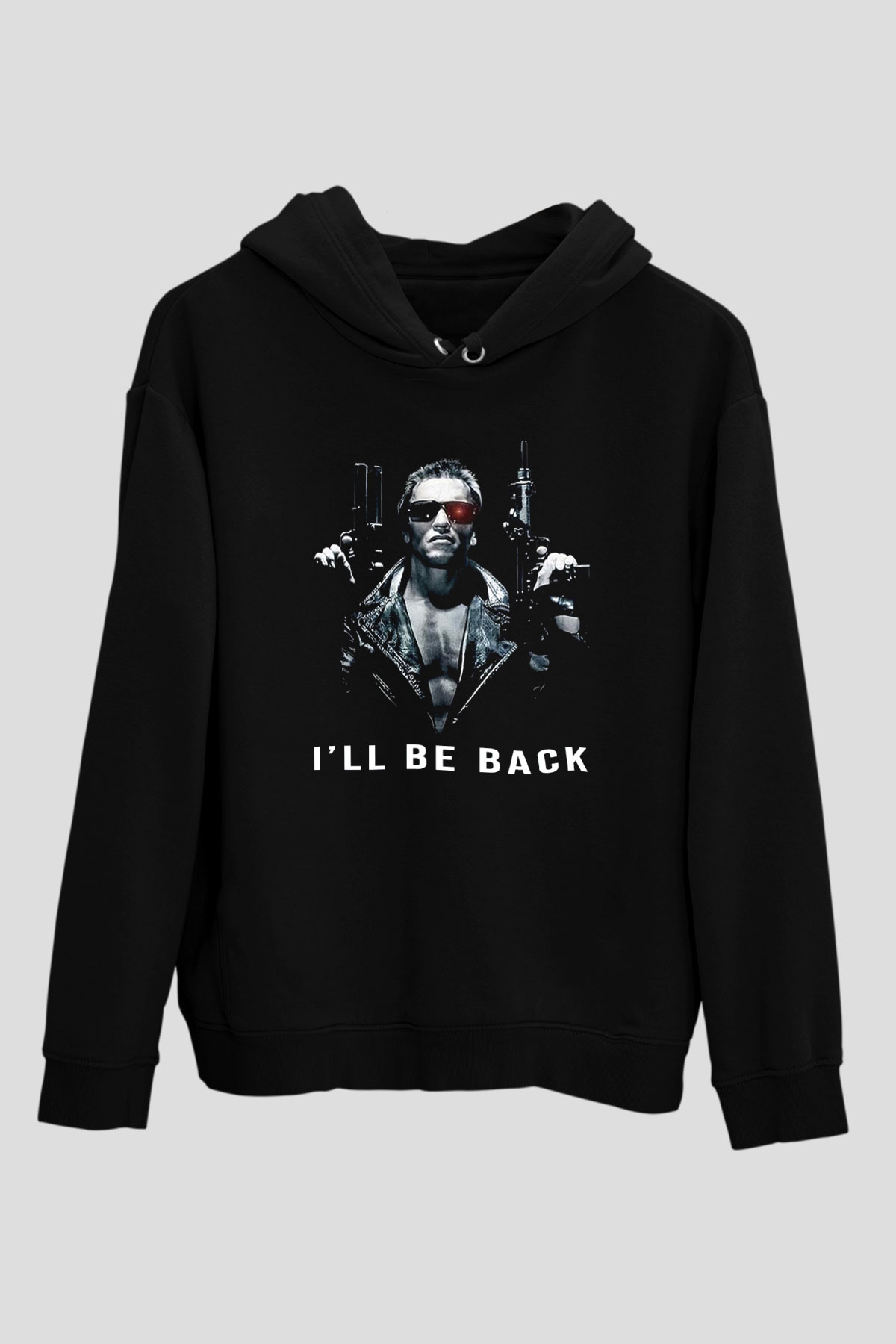 The Terminator Siyah Unisex Kapşonlu Sweatshirt