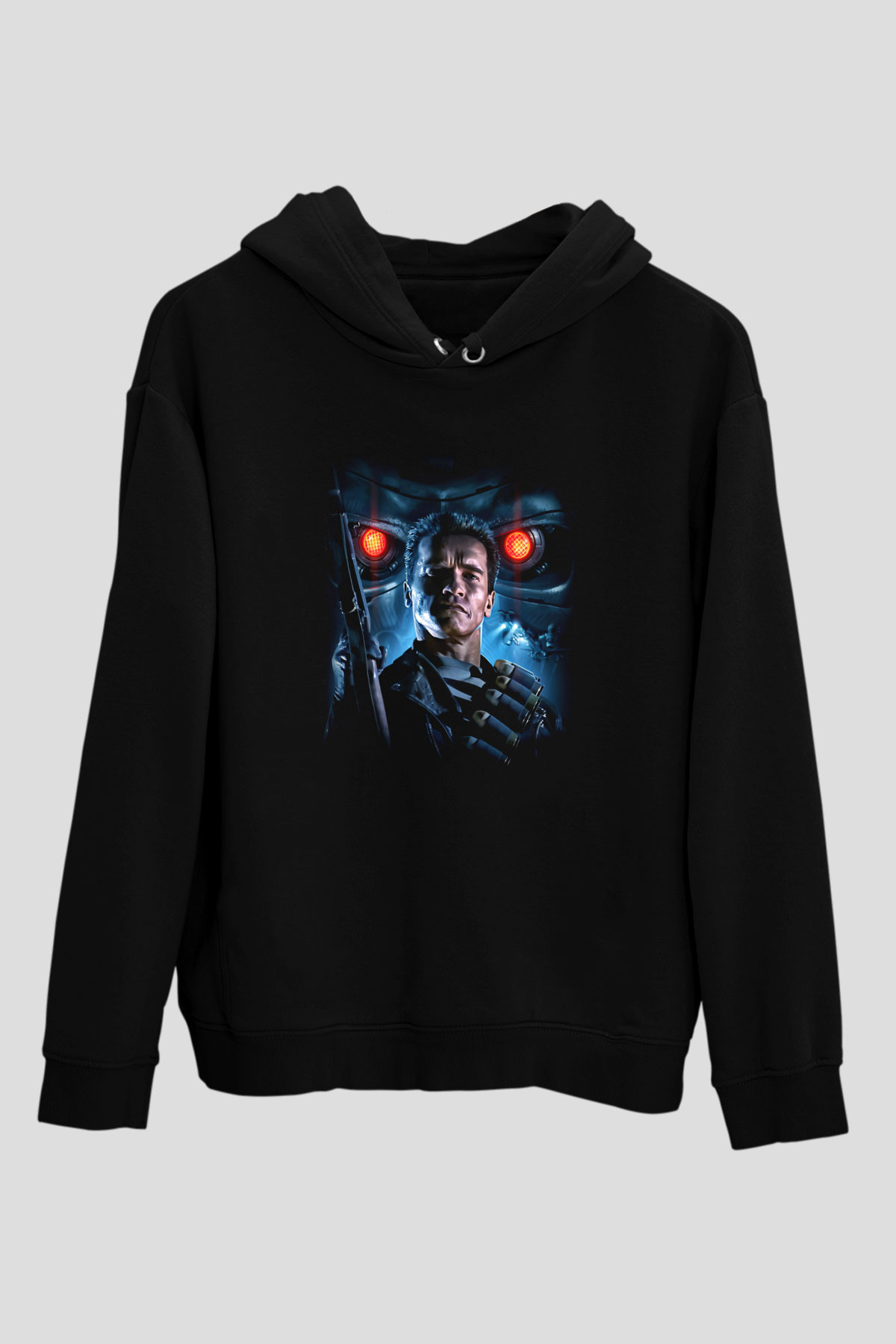 The Terminator Siyah Unisex Kapşonlu Sweatshirt