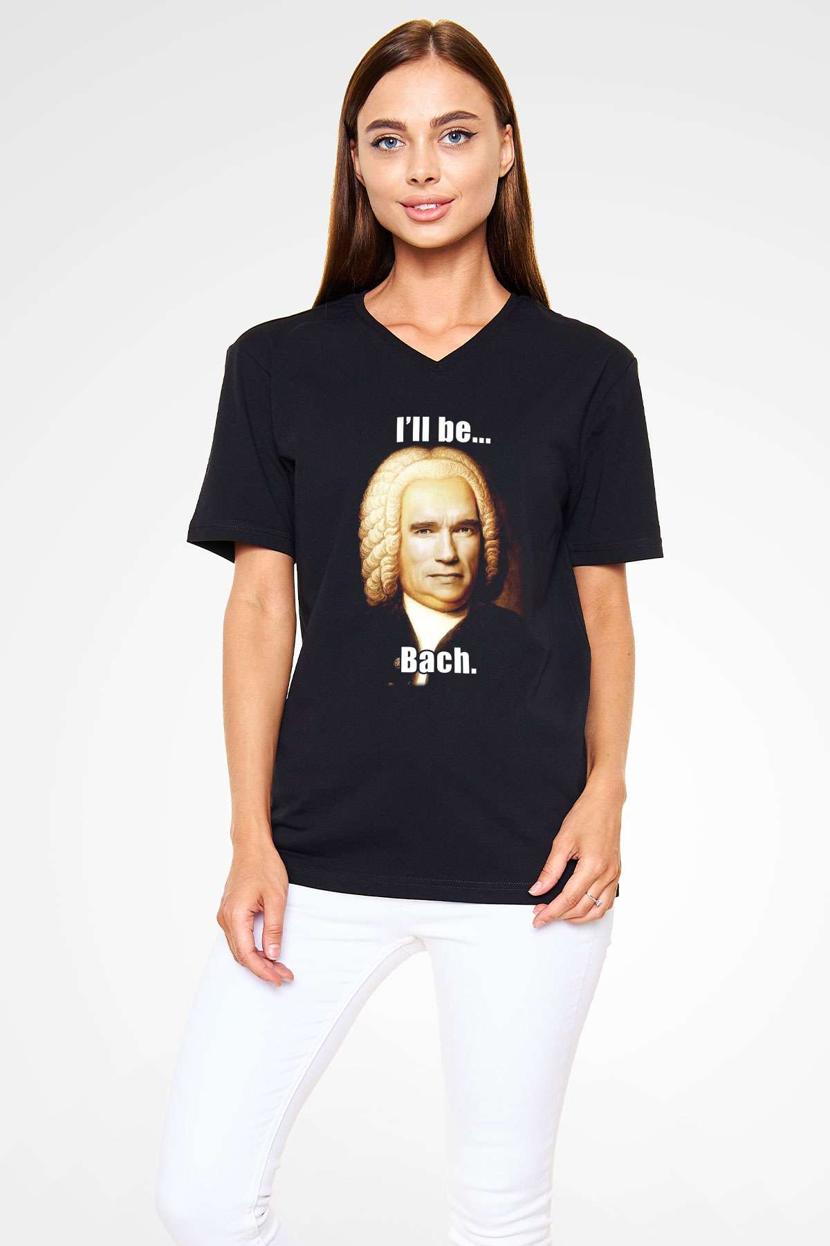 The Terminator Siyah Unisex V Yaka Tişört T-Shirt